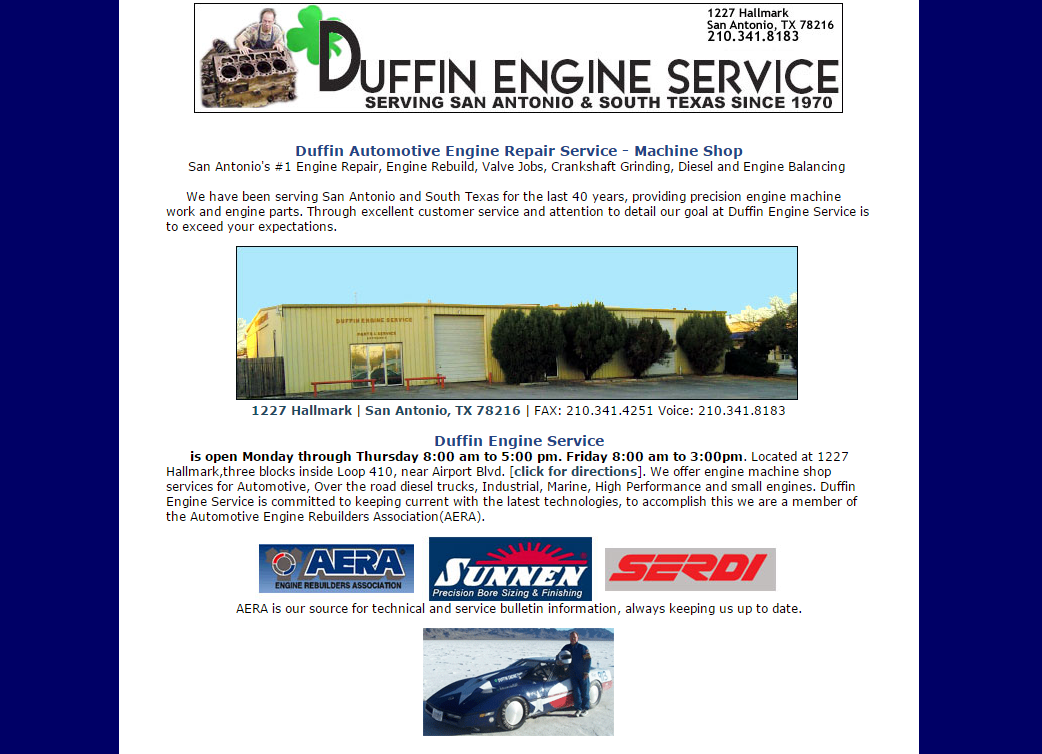 Duffin Engine Old Site Screenshot